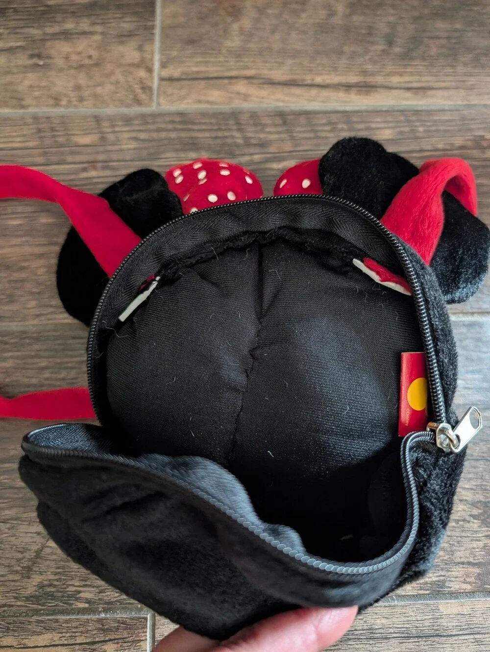 Disney Minnie Mouse Soft Plush Crossbody Purse Bag Red Polka Dot Bow
